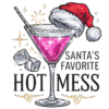 Santa Hot Mess Martini Transfer